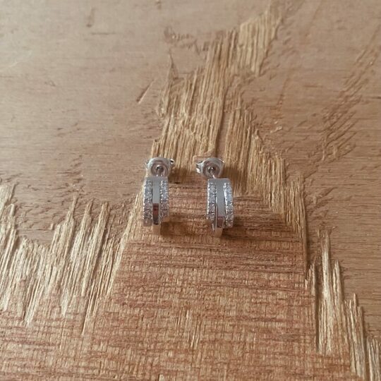 Boucles d'oreilles en argent 3 Rangs brillants