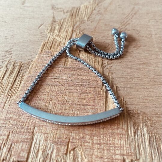 Bracelet barrette strass coulissant