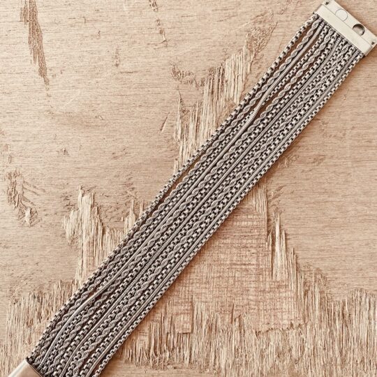 Bracelet acier chaines multi rangs