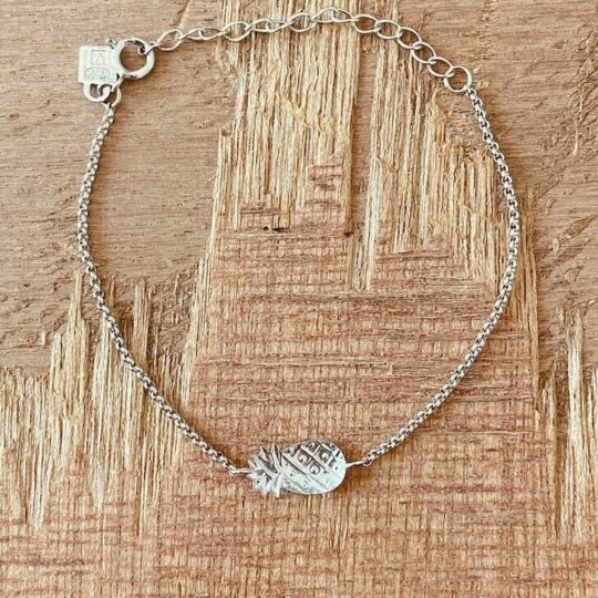 Bracelet rhodié ananas
