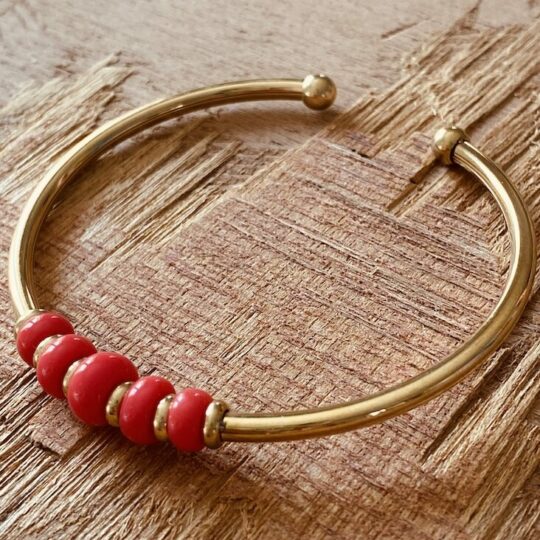 Bracelet flexible donut corail