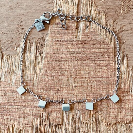 Bracelet mini carrés lisses