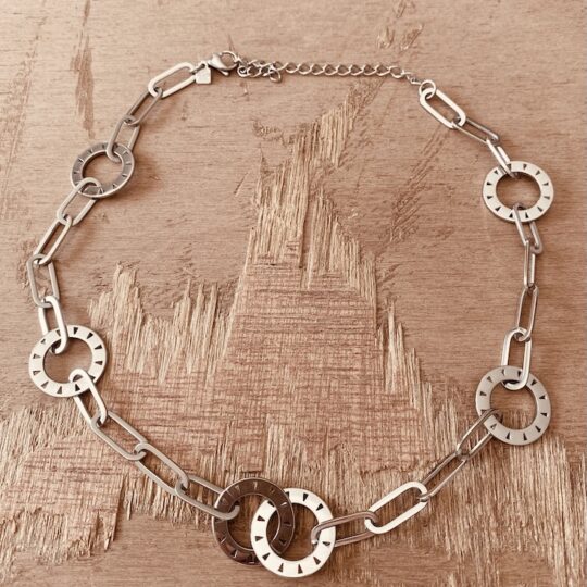 Collier acier maillons ovale