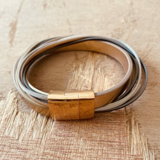 Bracelet cuir multi rangs