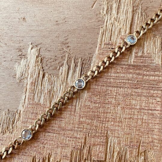 Bracelet gourmette 3 brillants
