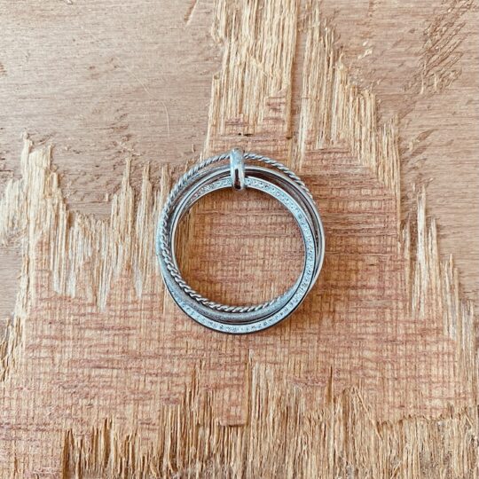 Pendentif ronds entrelacés strass