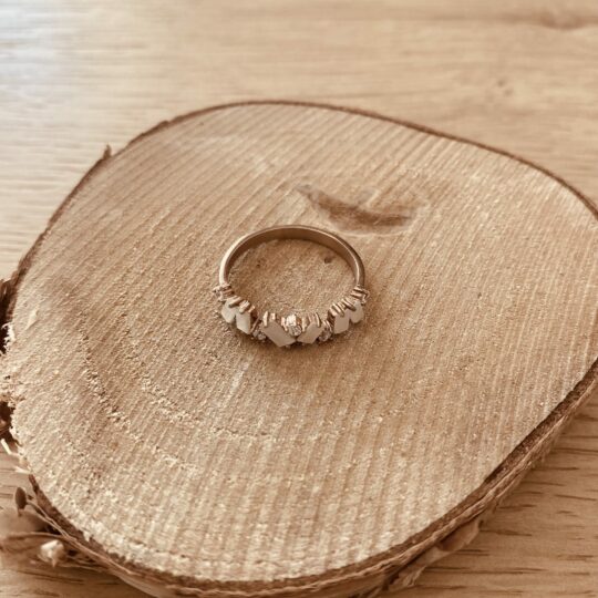 Bague 6 baguettes nacrées