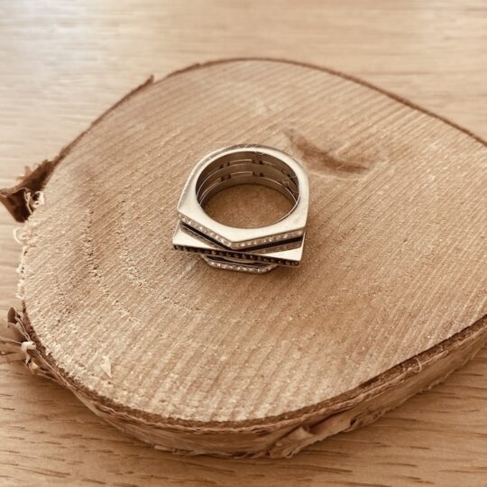 Bague 3D cristal hématites