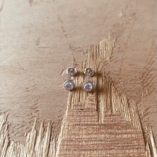 B. O. Argent rhodié CZ