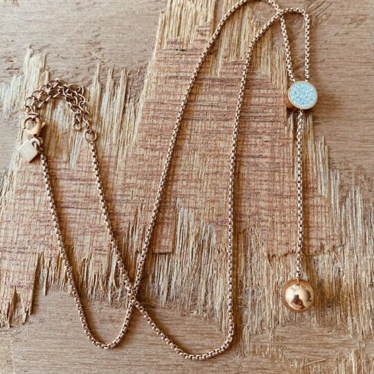 Collier cercle en strass pendentif boule