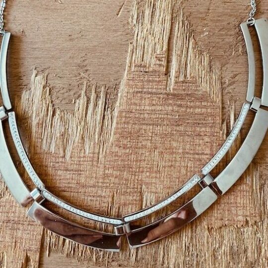 Collier 6 maillons ouverts dont 4 avec strass