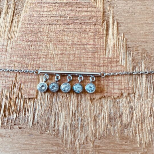 Collier acier barrette 5 CZ