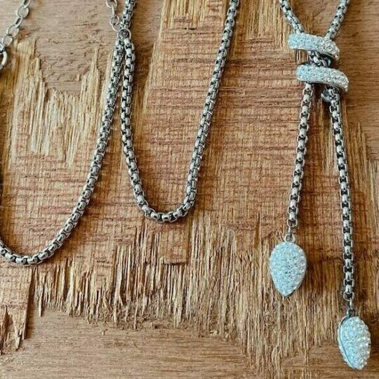 Collier tourbillon goutte strass