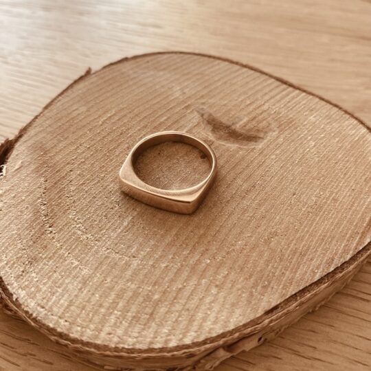 Bague acier rectangle lisse