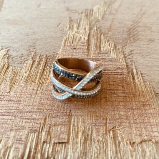 Bague multirangs brillants
