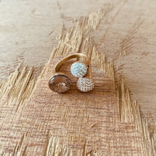 Bague 3 cercles de cristal
