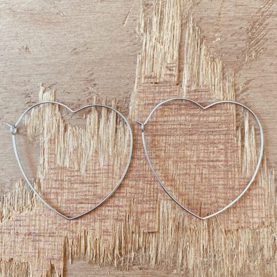 Boucles d'oreilles Créoles Cœur Argentées – Bijou Unique