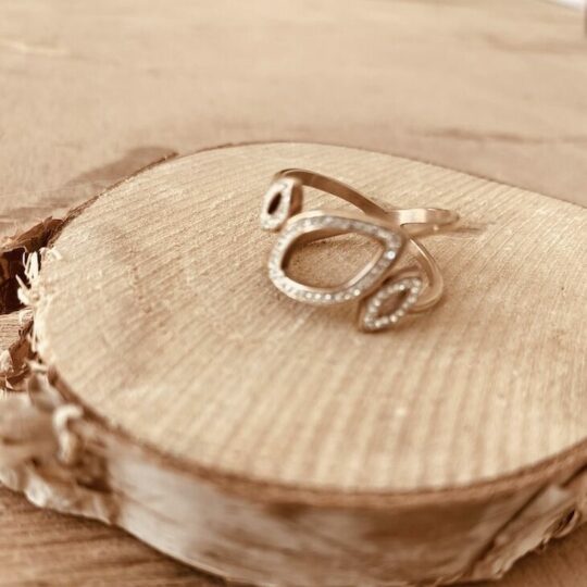 Bague 3 feuilles ajourées