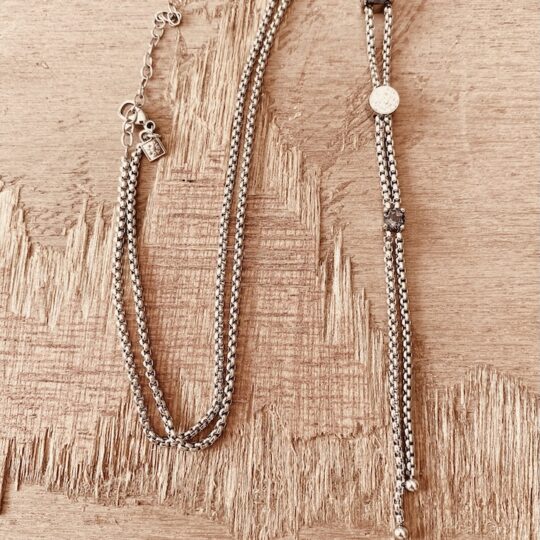 Collier bleu océan et strass
