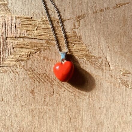Pendentif coeur rouge en argile autodurcissante – Image 2