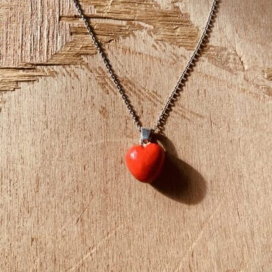 pendentif coeur argile